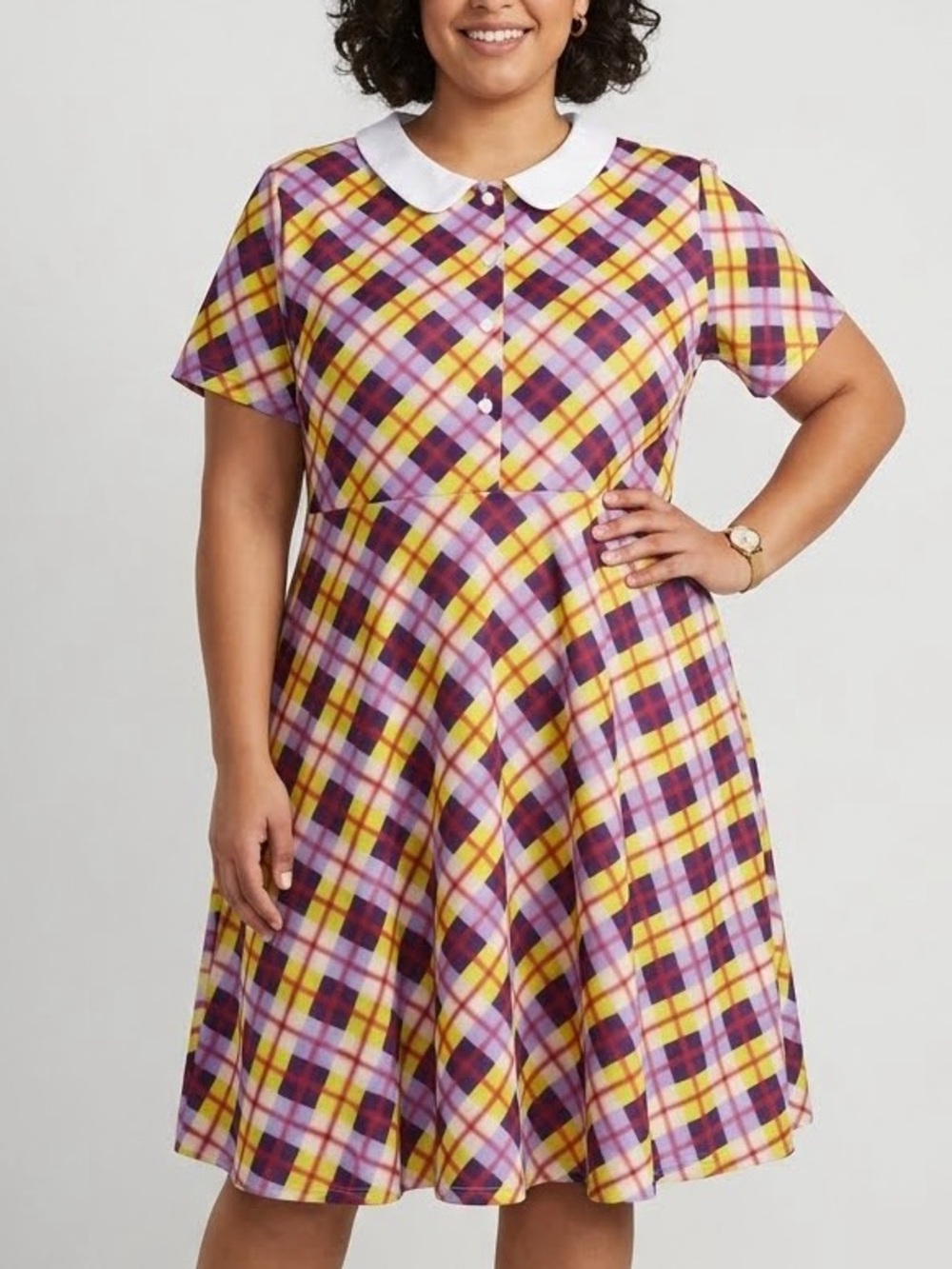 Dolls Kill x Delias Plaid Collared Dress NWT Plus Size 3X